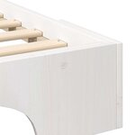 vidaXL Cadre de lit surélevé avec stockage Blanc Bois massif en pin