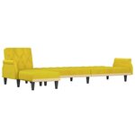 vidaXL Canapé-lit en forme de L jaune 271x140x70 cm velours