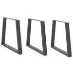 vidaXL Pieds de table à manger en forme de V  3 pièces  anthracite  80 x (72-73 3) cm  acier