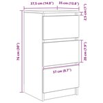 vidaXL Buffet gris béton 37 5x35x76 cm bois d'ingénierie