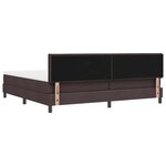 vidaXL Lit à ressorts avec matelas Marron foncé 200 x 200 cm tissu