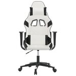vidaXL Chaise de jeu de massage Blanc et noir Similicuir