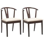 vidaXL Chaise de salle à manger 2 pc Bois de Caoutchouc Massif