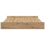 vidaXL Cadre de lit avec rangement chêne artisanal 200 x 200 cm
