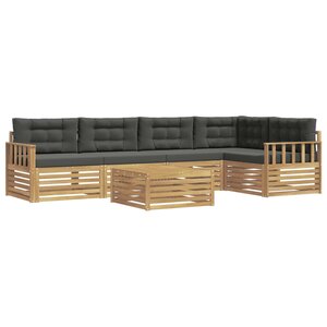 vidaXL Ensemble de canapés d'extérieur 6 Pièces Blanc et anthracite