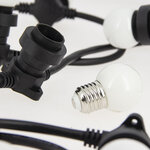 Guirlande guinguette led noire  x10 ampoules rvb e27 incluses  5m extensible