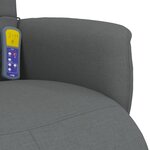 vidaXL Fauteuil inclinable de massage et repose-pieds gris foncé tissu