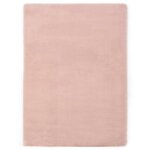 vidaXL Tapis 160x230 cm Fausse fourrure de lapin Vieux rose