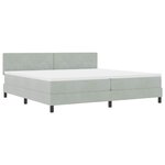 Lit à ressorts vidaXL avec matelas et lumière LED Gris clair 200x200 cm Velours