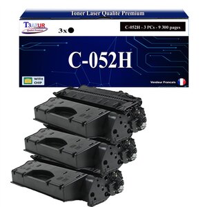 T3AZUR -3x Toners compatibles avec Canon 052H pour Canon MF-421dw  MF-426dw  MF-428x  MF-429x Noir - 9 200p