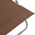 vidaXL Chaises de plage pliables 2 Pièces Acier et tissu oxford Marron