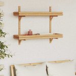 vidaXL Étagère Murale avec étagère Marron 75 x 26 x 60 cm Bambou