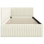 vidaXL Cadre de lit d'angle Crème 100 x 200 cm Velours
