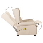 vidaXL Fauteuil de massage Crème Tissu