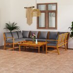 vidaXL Salon de jardin 9 Pièces avec coussin Bois d'acacia solide