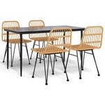 vidaXL Ensemble à manger de jardin 5Pièces Résine tressée