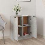 vidaXL Buffets 2 Pièces Gris béton 30x30x70 cm Bois d'ingénierie