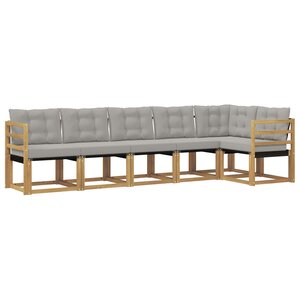 vidaXL Ensemble de canapés d'extérieur 6 Pièces Blanc et gris clair
