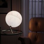 Globe terrestre lumineux Ø 30 cm - Blanc à motifs rouge et noir