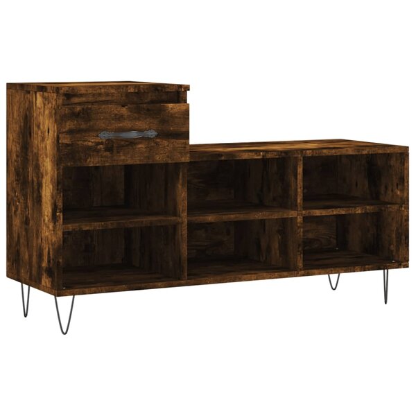 vidaXL Armoire à chaussures Chêne fumé 102x36x60 cm Bois d'ingénierie