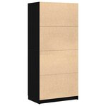 vidaXL Armoire avec stockage Noir 80 x 51 x 180 cm Bois d'ingénierie