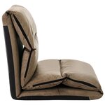 vidaXL Chaise pliable de sol Taupe Microfibre