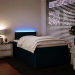 vidaXL Sommier à lattes de lit et matelas bleu 120x200 cm velours