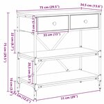 vidaXL Table console avec tiroir Chêne noir Bois d'ingénierie