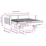 vidaXL Lit de jour avec gigogne et tiroirs jaune 90x200 cm velours