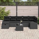 vidaXL Ensemble de Canapés avec coussin 8 Pièces Noir polyrotin