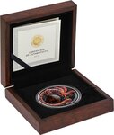 Pièce de monnaie en Argent 10 Cedis g 62.2 (2 oz) Millésime 2024 Chronicles of Fire SALAMANDER
