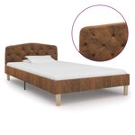 vidaXL Cadre de lit marron similicuir daim 90x200 cm