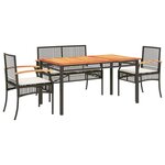 vidaXL Ensemble à manger de jardin coussins 5Pièces Noir Résine tressée