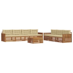 vidaXL Ensemble de canapés d'extérieur 8 pc Naturel et Beige