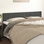vidaXL Têtes de lit 2 Pièces Gris foncé 80x5x78/88 cm Velours