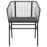 vidaXL Ensemble à manger de jardin coussins 9Pièces noir poly rotin verre