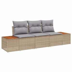 vidaXL Ensemble de canapé de jardin 3 Pièces beige et gris clair