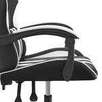 vidaXL Chaise de jeu pivotante Noir et blanc Similicuir