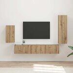 vidaXL Ensemble meuble TV 4 Pièces Chêne artisanal Bois d'ingénierie