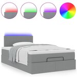 vidaXL Lit ottoman avec matelas gris clair 120x190 cm tissu