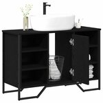 vidaXL Meuble de Lavabo de Salle de Bain Chêne noir 91 x 35 x 60 cm