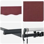 vidaXL Auvent Rétractable Bordeaux 250 x 200 cm tissu