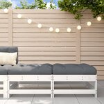 vidaXL Repose-pieds de jardin coussins lot de 2 blanc bois pin massif
