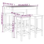 vidaXL Ensemble de bar de jardin 5 Pièces blanc bois massif de pin