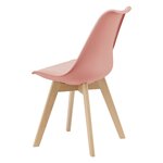 Lot de 4 chaises de salle à manger similicuir hêtre rose 03_0006766