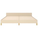 vidaXL Cadre de lit avec tête de lit Crème 180 x 200 cm Tissu