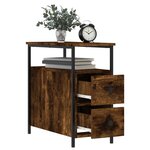 vidaXL Tables de chevet 2 Pièces chêne fumé 30x60x60 cm bois d'ingénierie