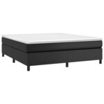 vidaXL Sommier à lattes de lit avec matelas Noir 180x200 cm Similicuir