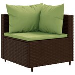 vidaXL Salon de jardin 10 Pièces avec coussins marron résine tressée