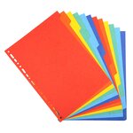 Intercalaires carte 220g 12 positions - A4 - Couleurs assorties EXACOMPTA